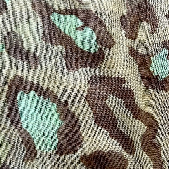 Women’s Mint and Leopard Print Scarf/ Wrap - Picture 6 of 7